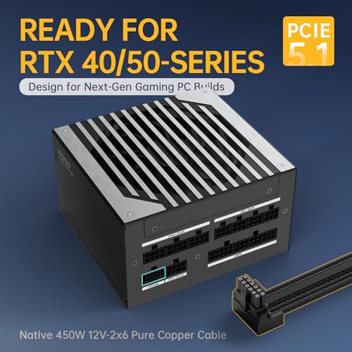 Image of GOLDEN FIELD 650W Power Supply, 80 Plus Gold Fully Modular ATX 3.1 PCIe 5.1 PSU, LLC+ DC-DC+ Active PFC+ ECO Mode, 650 Watt Gaming PC PSU with Native 12V-2x6 Cable for RTX 5060 /Ti RX 9060 /XT