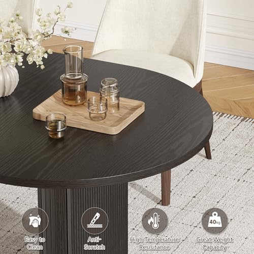 ONBRILL 70" Oval Dining Table with Storage for 6-8,Large Kitchen Table - Image 4