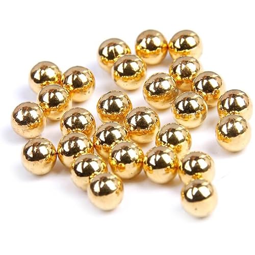 QIULKU Pearl Beads,Sew Pearl Beads Loose 3mm-12mm Shiny Gold Color No Holes Pearl DIY Plastic Imitation Pearl Bead For Garment Hand Craft Art Decoration(5mm 1000PCS)