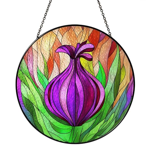 Stained Glass Onion Suncatcher Decor for Kitchen & Home