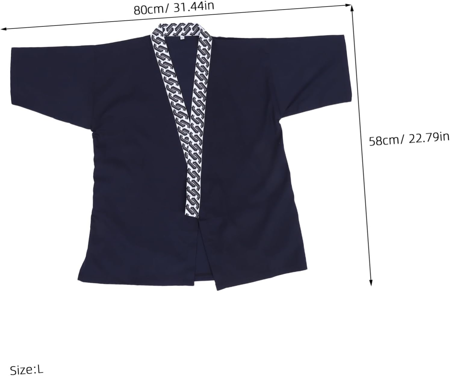 SEWACC Men's Short Sleeve Sushi Chef Jacket with Side Tie Closure Blue