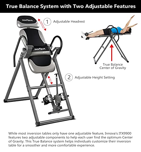 Image of Innova ITX9900 Inversion Table with Air Lumbar Support, Black /Gray