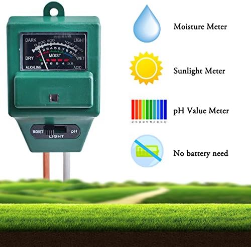 3-in-1 Soil Tester Moisture Meter, Light and PH acidity Tester,Plant Tester Kit for Gardening Farming Lawn, Indoor & Outdoor Plants Crops | Plant Acidity Measure Moisture PH Tester Analyzer