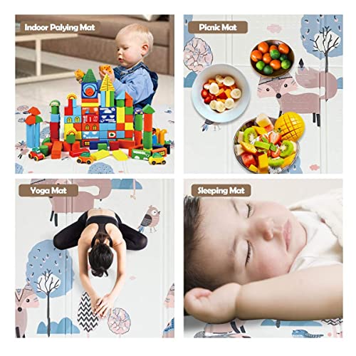 Gutsbox Babyspeelmat, kruipmat, opvouwbaar speelkleed, dubbelzijdig kindertapijt, XPE-materiaal, niet giftig, waterdicht, antislip, BPA-vrij, 180 x 120 x 0,5 cm - Afbeelding 8