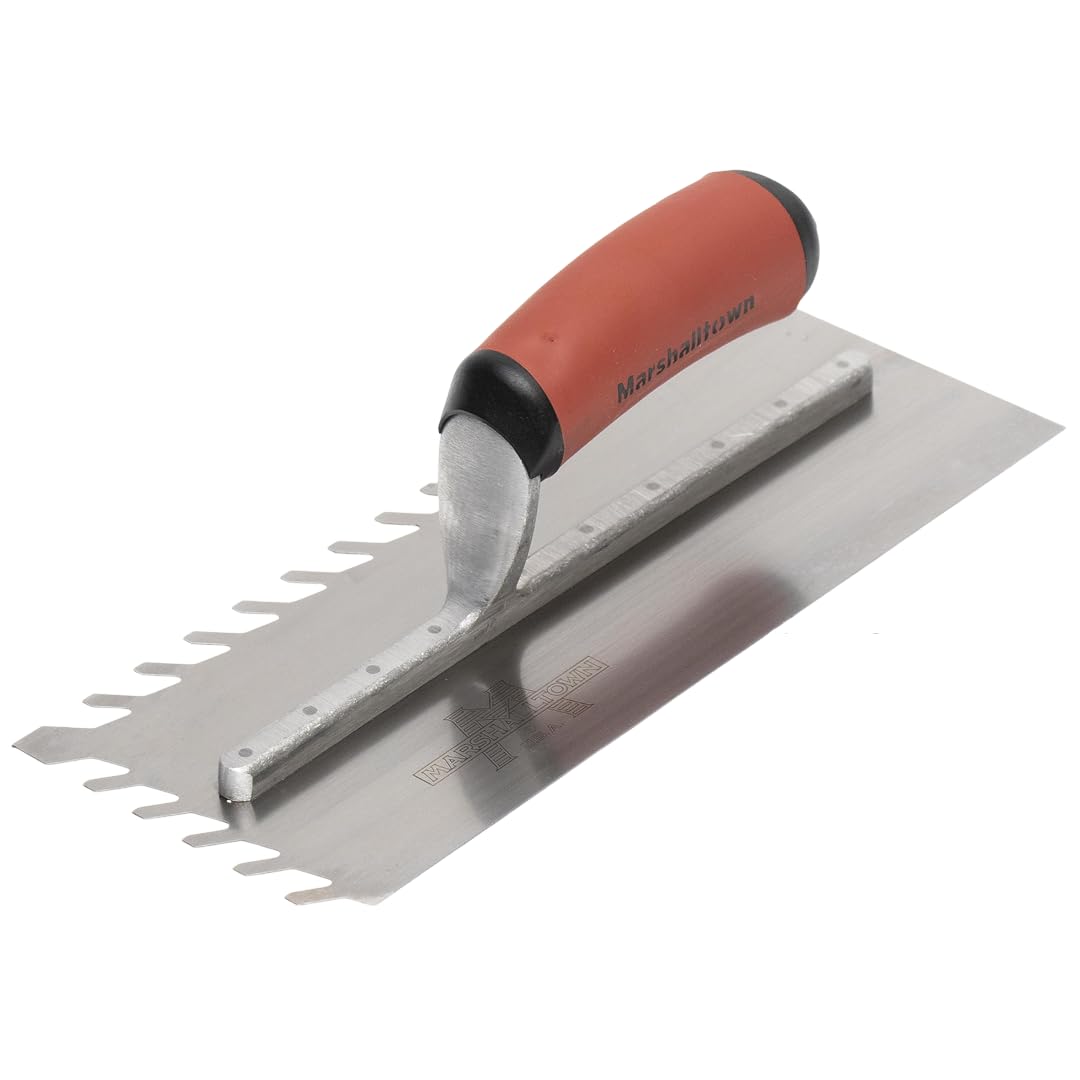 MARSHALLTOWNLayFlat Notch Trowel, 11x4 1/2 Inch, 1/2 Inch Notches, Made in the USA, Flooring and Tiling Trowel, LF1211SD