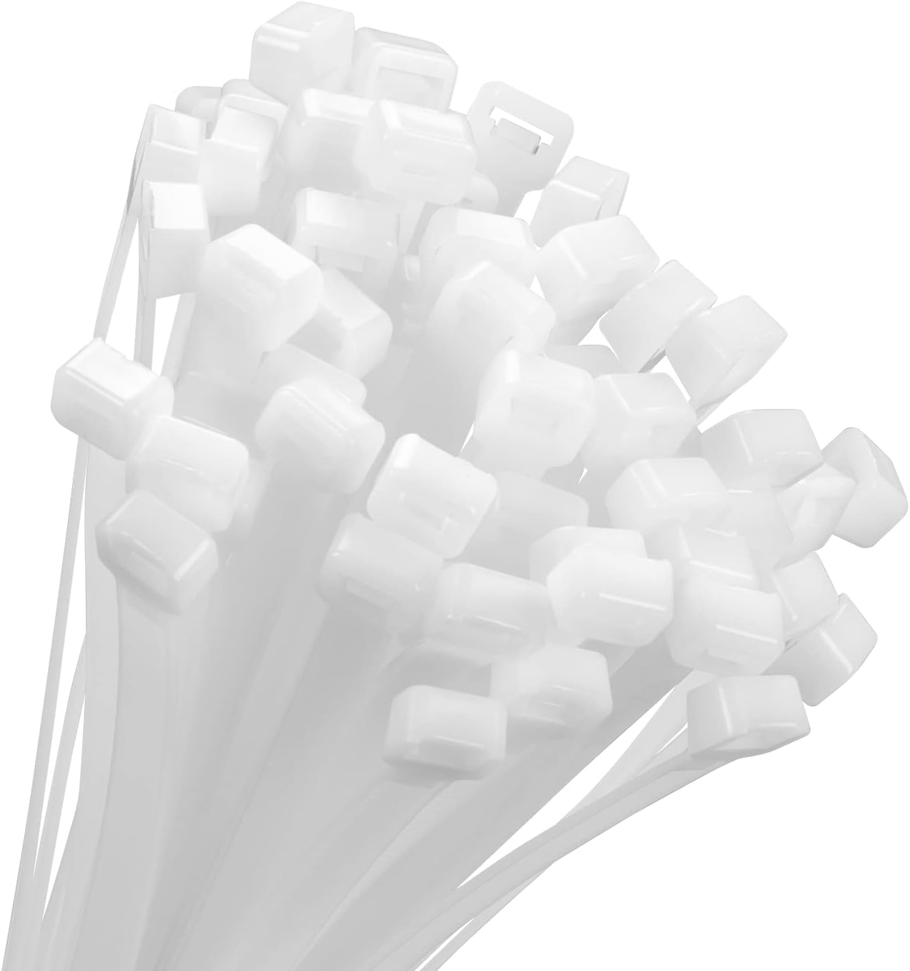 Armpow 18 inch White Zip Ties Heavy Duty 100 PACK, 200 LBS