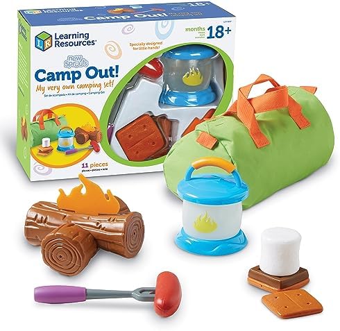 Learning Resources New Sprouts Camping Set, 11 Pieces - Imaginative Play Camping Set for Kids, Ages 3+