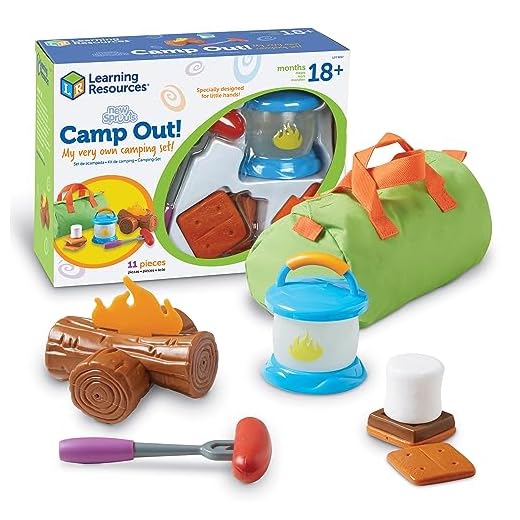 Learning Resources New Sprouts Camp Out! My Very Own Camping Set - 11 Pieces, Ages 18+ months Toddler Camping Toys, Outdoor Toys, Camp Out Play Set for Kids, Camping for Preschoolers