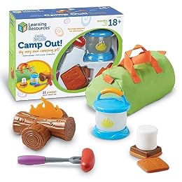 Learning Resources New Sprouts Camp Out! My Very Own Camping Set - 11 Pieces, Ages 18+ Months, Toddler Outdoor Toys, Prentend and Play, Gift for Birthday