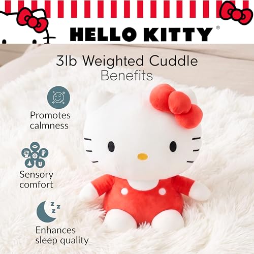 Image of Hello Kitty Bedding Weighted Cuddle Pillow - 3lb Soft Plush & Cozy Sanrio Pillow for Comfort, (Officially Licensed Product) By Franco Calm