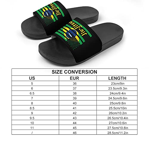 Brazilian Jiu-Jitsu American Flag Home Slippers Non-Slip House Slippers PVC Shower Slippers Sandals for Men Women2
