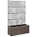 Produktbild vidaXL Hochbeet mit Rankgitter 3 Töpfe Pflanzkübel Pflanzkasten Blumenkübel Spalier Gartenspalier Rankhilfe Rankkasten 83x30x130cm Poly Rattan Braun