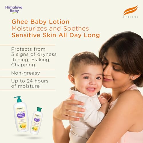 Image of Himalaya Baby Lotion With Pure Cow Ghee 200Ml|Ph5.5|Pure Ghee|Aloe Vera|Safe For Newborns|For Baby's Sensitive Skin|No Parabens|No Phthalates|No Mineral Oil|No Synthetic Color|Dermatologically Tested