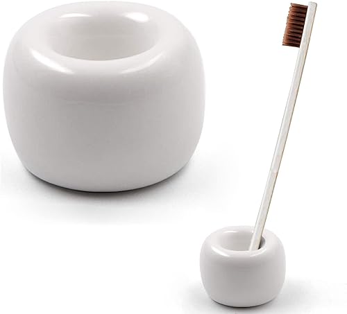 Miniatura 3 de 3 piezas Mini Cerámica Hecho a Mano Pareja Cepillo De Dientes Soporte Soporte De Cepillo De Dientes Solo Cerámica Para Baños Encimeras De Vanidad -