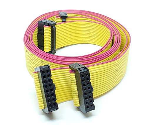 Cable plano IDC de 16 hilos amarillo, accesorio de conexión interna de PC con terminales FC