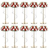 Multiusos: este arreglo de base de flores es un prefecto decorativo para decoración de pasillos de bodas, recepciones de bodas, centros de mesa para eventos, centros de mesa de cristal, guías de flores, centros de mesa brillantes.