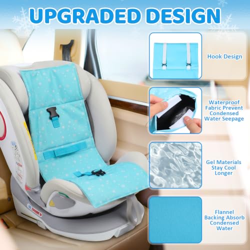 Image of Orzbow Car Seat Cooling Pad with Removable Ice Packs for Baby Toddler, Blue | Summer Baby Cooling Pad for Kids Infant, Portable Carseat Cooler for Travel to Keep Baby Comfortable