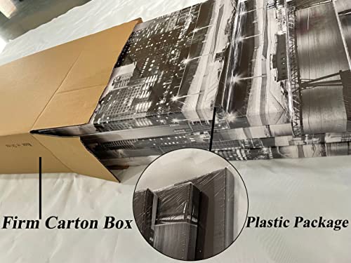 Fushvre Black And White City Canvas Wall Art Night St Louis Arch Skyline View With Lightning Picture Prints Modern Missouri Cityscape Painting For Home Living Room Bedroom Wall Decor Framed #TOP6