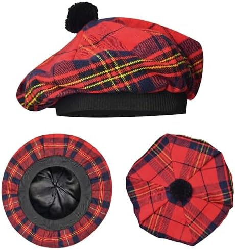 Scottish Hat Tam o Shanter Scottish Bonnet Tartan hat Acrylic Woo...