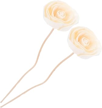 Healifty Preserved Flower Reed Diffuser Sticks with Rattan Wood Flowers, 2pcs Aroma Diffuser for Home and Office, Dried Floral Fragrance Refill for Living Room Decor