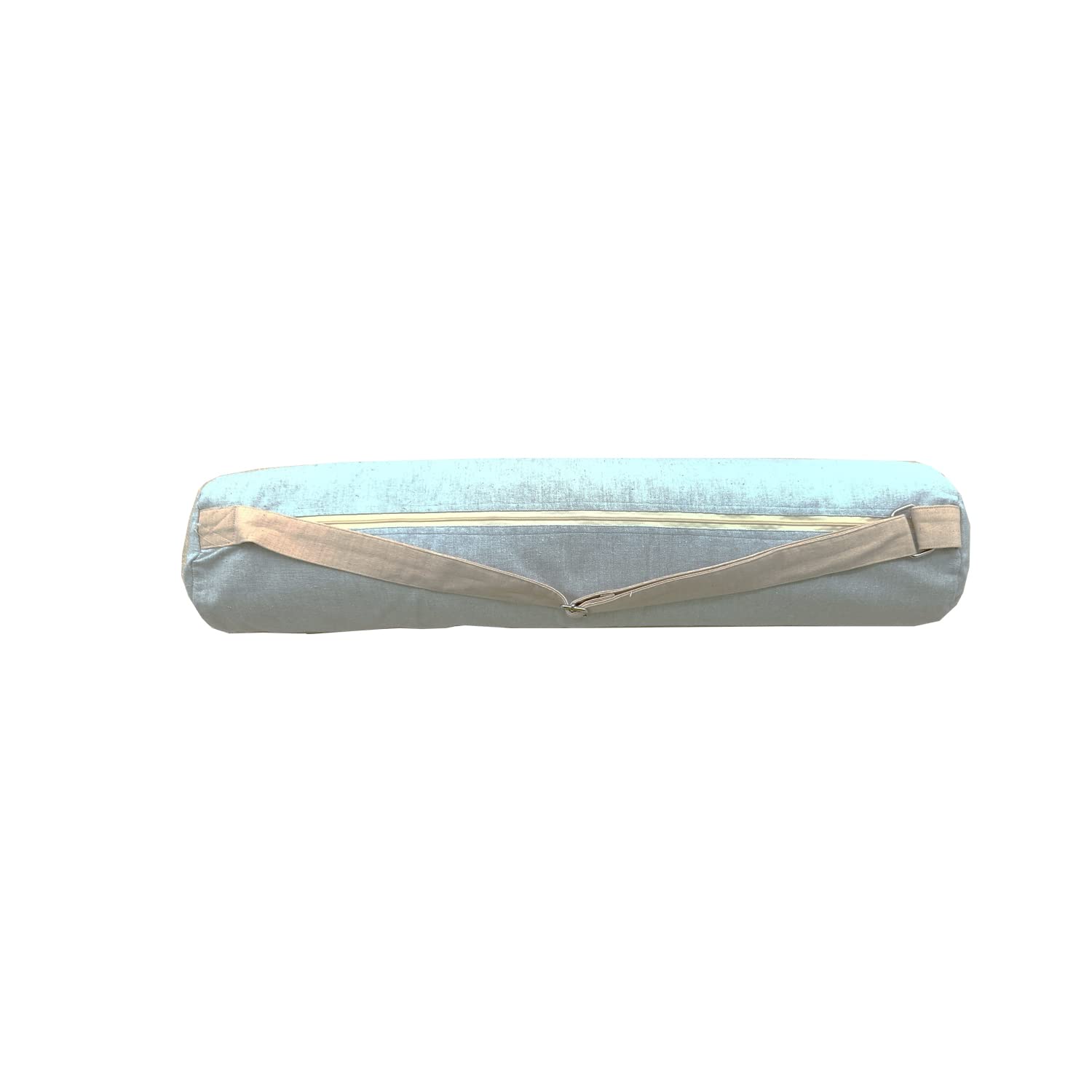 "Life is Better with Yoga” Quoted Embroidered Durable Cotton Yoga Mat Carry Bag with Carrying Strap - Grey & Multi (74 L x 25 W cm)-image-1
