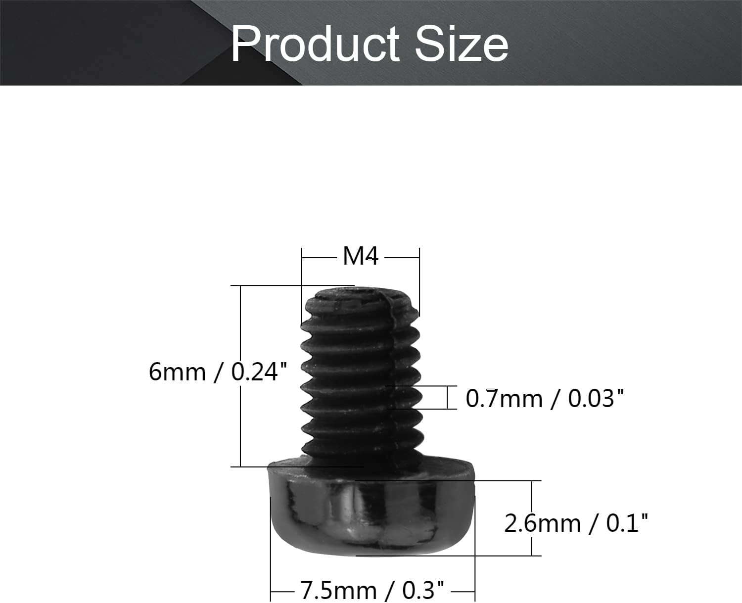 Mromax プラスヘッドねじ 機械ネジ プラスチックなべネジ M4x6mm 50個入り プラスチック 十字丸頭小ねじ タッピングね 十字穴付きボルト なべ頭 ブラック プラスネジ ファスナーボルト 家具ウッド 開店記念セール