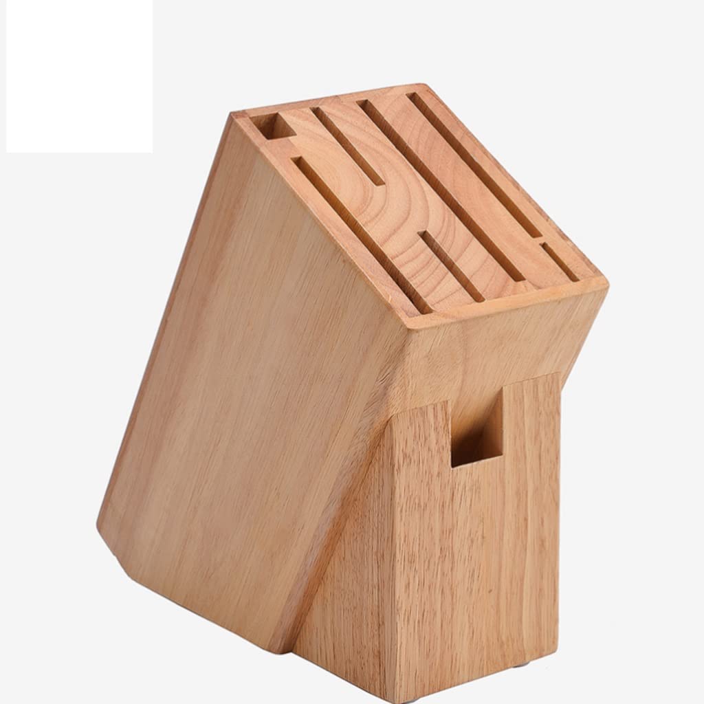 Bloque de Cuchillos Bloque de Cuchillo de Madera de Goma, 7 Orificios Tenedor de Cuchillo Universal sin Cuchillos con hornillo de Escenario de Escenario Suministros de Cocina Universal