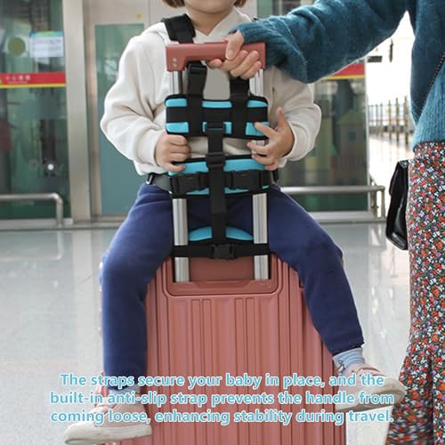 Siège de valise pour enfant avec coussin de voyage bleu - 4