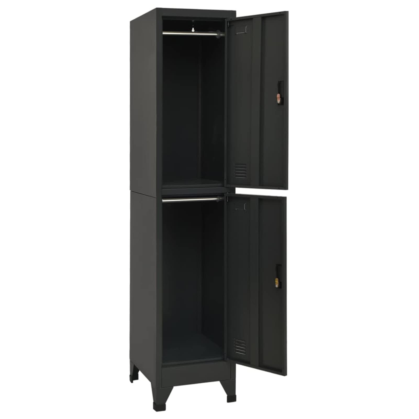 Festnight Armoire à casier avec 2 Compartiments en métal,Armoire de Rangement de Bureau,casier vestiaire Metallique,casier vestiaire Metallique 2 Cases-Anthracite 38x45x180 cm Acier