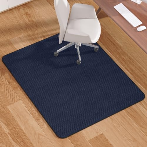 Blvornl Tapete para silla de oficina para suelos de madera dura y alfombra de pelo bajo, 47 x 60 pulgadas, superficie de pana, tapete para silla rodante para suelos duros, tapete protector de suelo