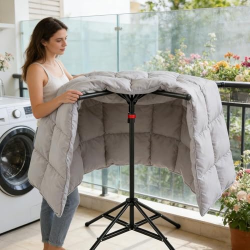 Séchoir à linge extérieur et intérieur noir pour lessive familiale - 5