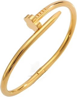 Five-Leaf Flower Nail Bracelet for Women – Adjustable Stainless Steel Cuff, Gold Designer-Inspired Statement Piece