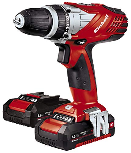 Einhell Akkuschrauber TE-CD 18 Li Set Power X-Change (Li-Ion, 18 V, 2 Gang, 48 Nm, LED-Licht, Koffer, inkl. 2 x 1,5 Ah Akku und Ladegerät)