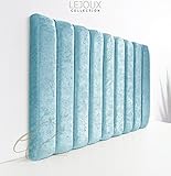 Lejoux™ Collection - Cabecero de cama de 9 paneles de terciopelo aplastado en cama individual, tamaño pequeño) de 50 cm de alto)