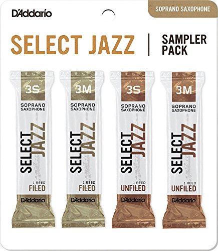 D’Addario Woodwinds D'Addario Select Jazz Soprano Saxophone Reed Sampler Pack, 3S/3M (DSJ-I3S)