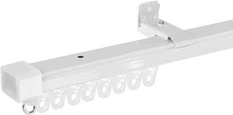 Amazon カーテンレール シングル 伸縮 角型 日本製 サイズ 1 1 2 0m ホワイト Z3k カーテンレール ポール オンライン通販