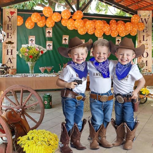 image for SeptCity Toddler Cowboy Hat and Blue Bandana for Age 2-5, Baby Infant 
