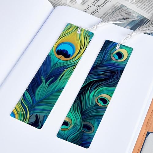 Marque-pages plumes de paon d'exception pour beaux livres