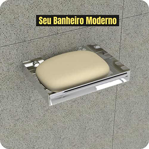 Kit Acessórios Para Banheiro Cromado 6 Peças Quadrado