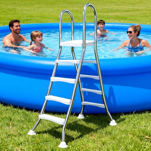 Escalera para piscina elevada 4 pasos doble entrada miniatura 2