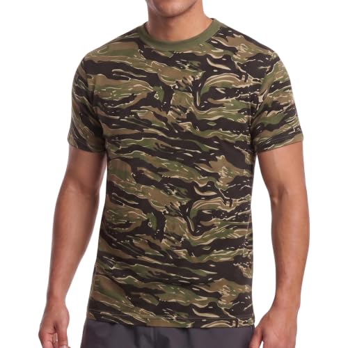 Image of Army Camo T-Shirt 100% COTTON Military Combat Short Sleeve Top Unisex