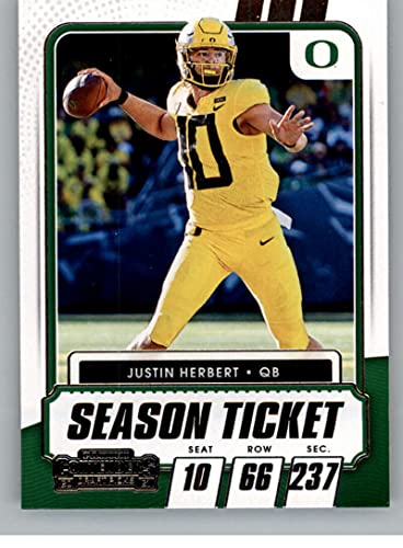 2021 Panini Contenders Draft Season Ticket #11 Justin Herbert Oregon Ducks Football Trading Card