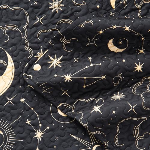 EXQ Home Quilt Set Full Queen Size Black Print Black Sun Starry Pattern by EXQ Home - Used condition - Image 4