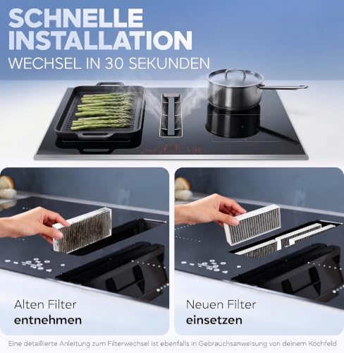 Kf3tec® Aktivkohle Filter Dunstabzugshaube [4 Stück] Siemens HZ9VRCR0, Bosch HEZ9VRUD0, Bosch Siemens 17004796, Neff 17004806 + Z821VR0… – Ansicht 5