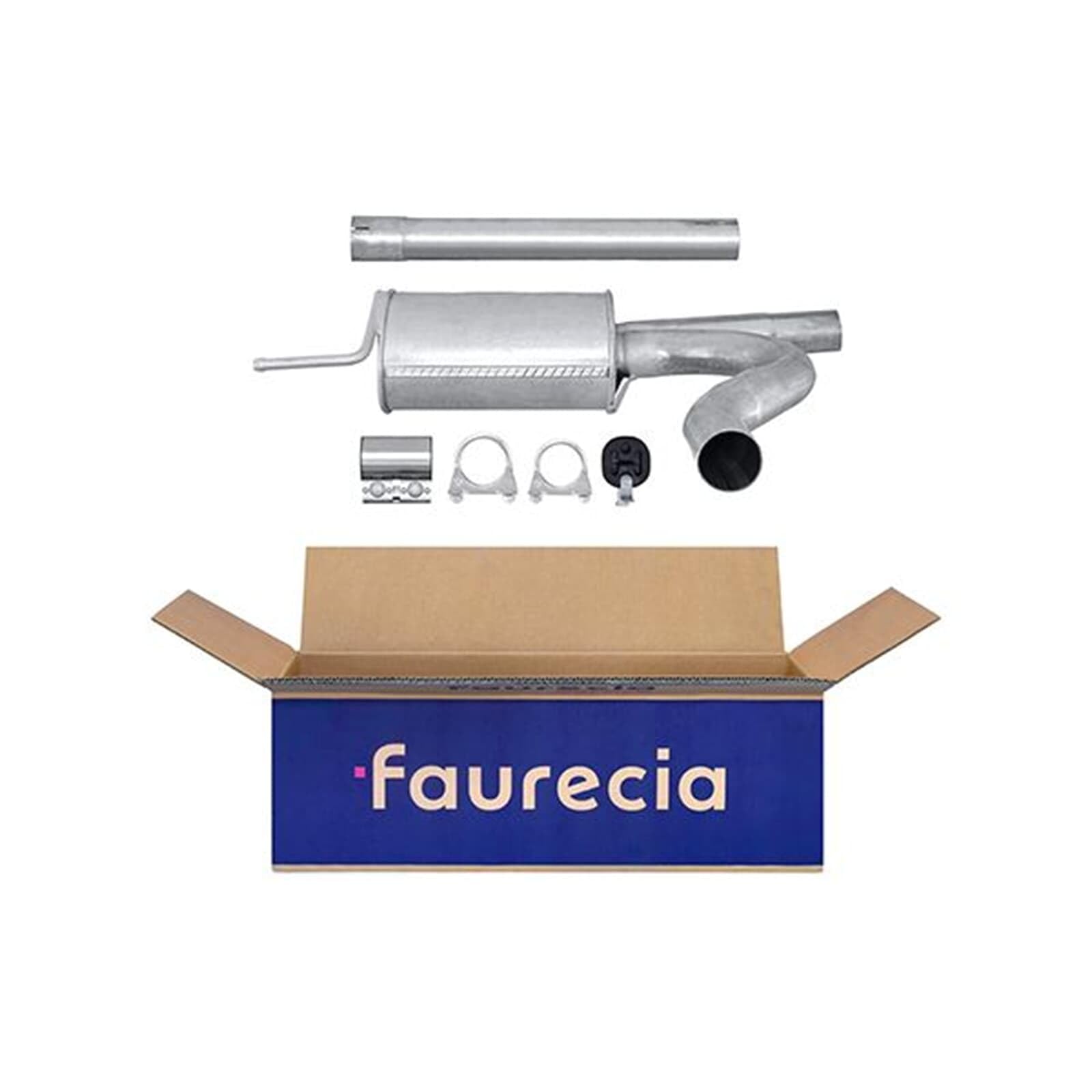 HELLA 8LB 366 020-021 Tłumik przedni - Easy2Fit® Kit - z przodu - dwuczęściowy - Komplet z elementami do montażu - dla m. in. AUDI A4 B5