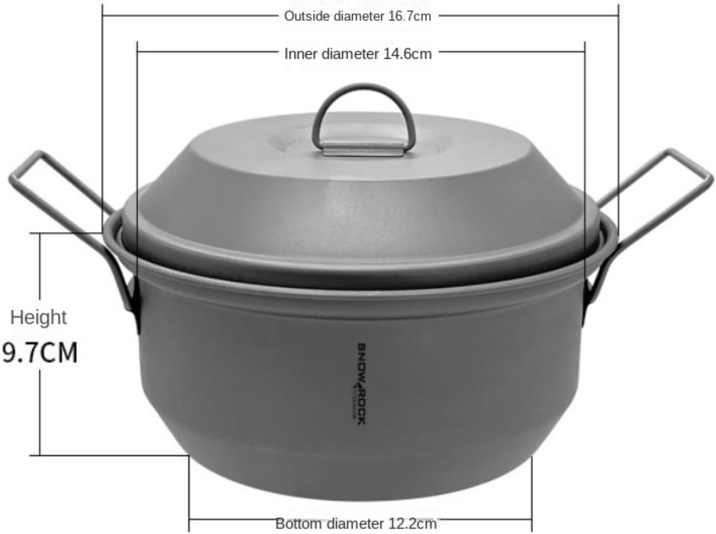Camping Cookware Pure Titanium Double Handle With Lid Camping Tableware Outdoor Portable Soup Pot Cooker Outdoor Picnic