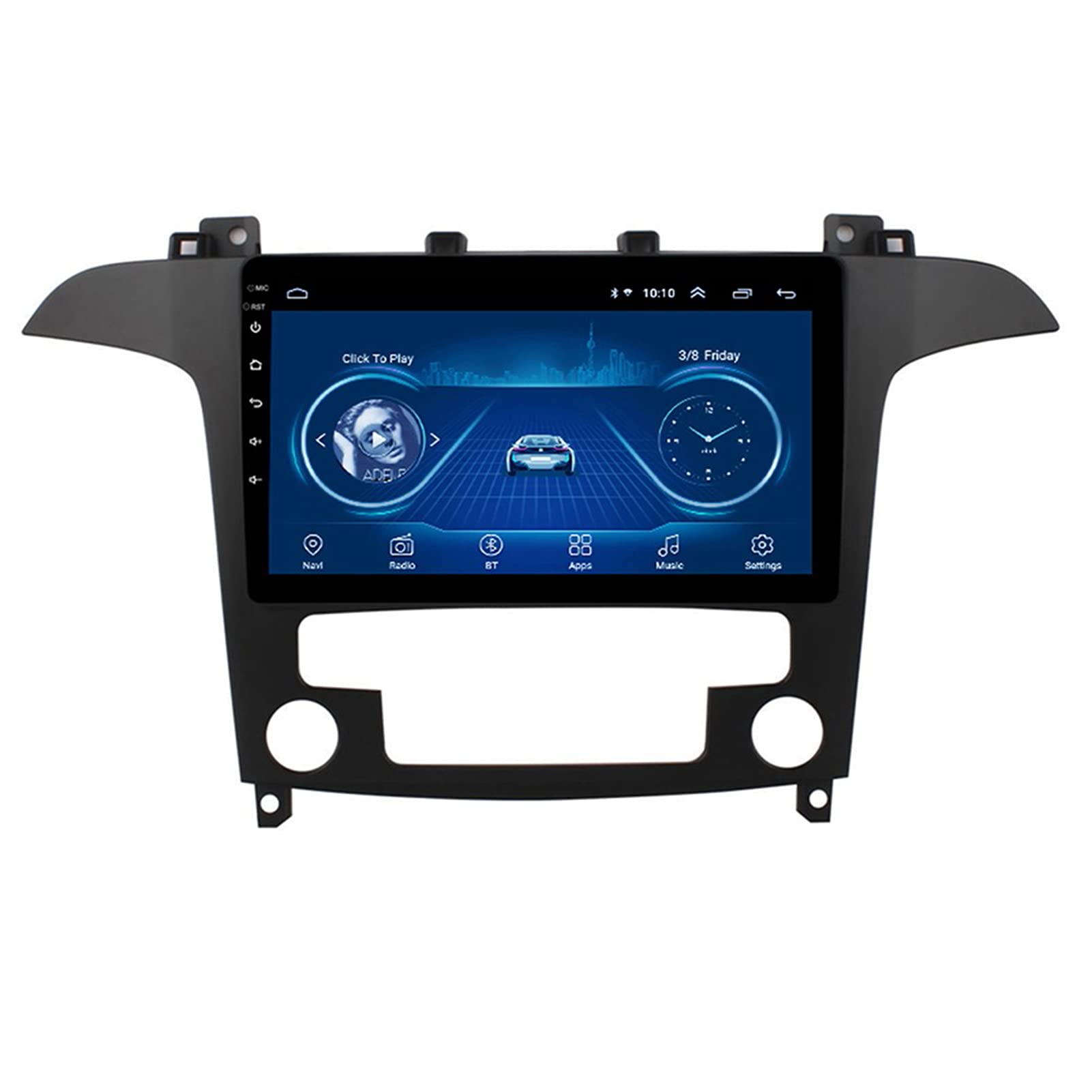 Radio de coche 10" GPS Android 8.1 para Ford S-MAX 2007 2008 con Mirror Link y WiFi