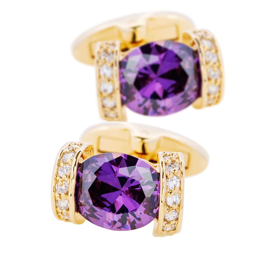 Camicie Unisex Gemelli in Metallo Gemelli Viola Accessori per Polsini della Camicia degli Ospiti (Color : A, Size : 17 * 11mm)