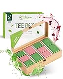 teebehälter glas 🍃 FLEXIBLE GESTALTUNG - Durch die 10 verstellbaren Fächer und die herausnehmbaren Innenwände hast du mit unsere Teebox den idealn Ort für deine Teebeutel Aufbewahrung gefunden!