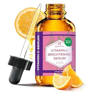 Vitamin C Brightening Serum by Leven Rose 100% Natural Dark Spot Remover for Face for Collagen Boost, Anti-Aging, Deep Hydrating for Dry Skin, Collagen Building Face Moisturizer 1 oz